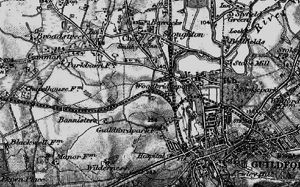 Old map of Woodbridge Hill in 1896