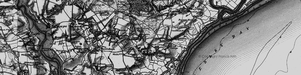 Old map of Woodbridge Walk in 1895
