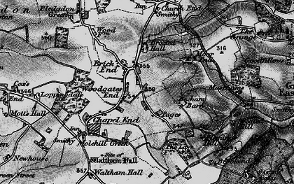 Old map of Woodgates End in 1896
