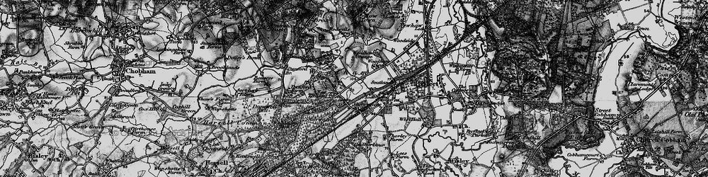 Old map of Woodham in 1896