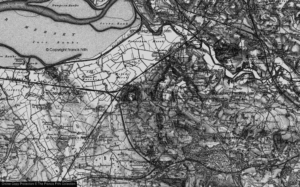 Old Map of Historic Map covering Foxhill in 1896