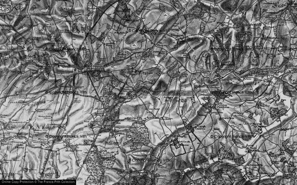 Old Map of Historic Map covering Becket's Down in 1895