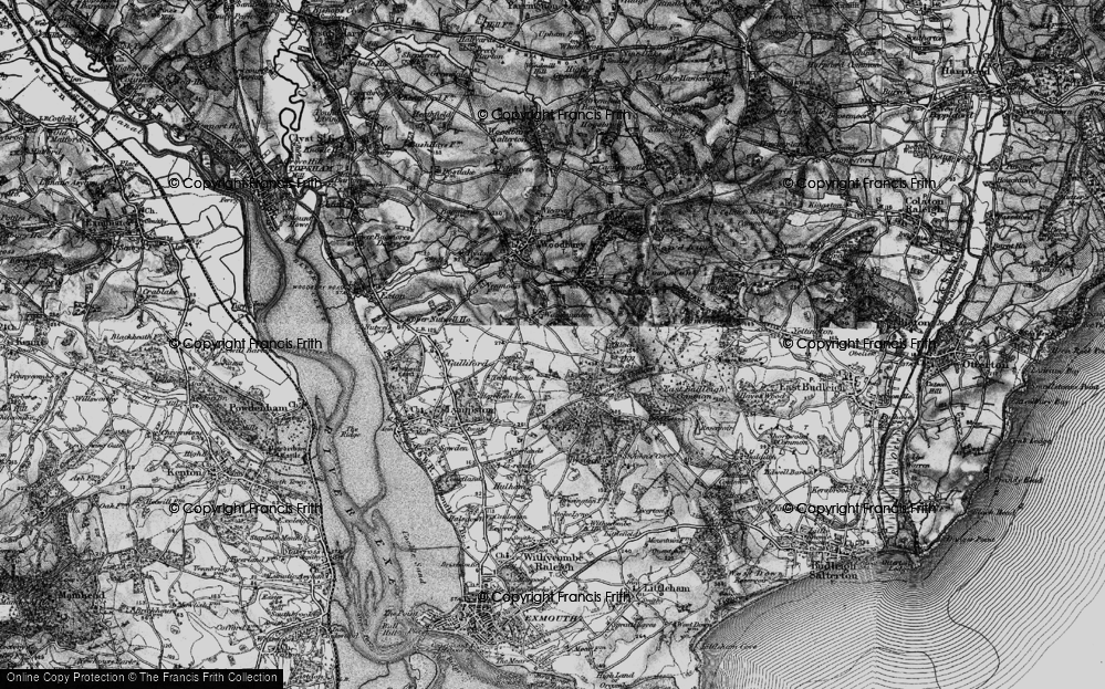 Old Map of Historic Map covering Lympstone Common in 1898