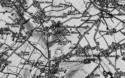 Old map of Woodnesborough in 1895