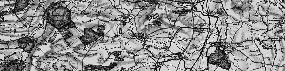 Old map of Woodnewton in 1898