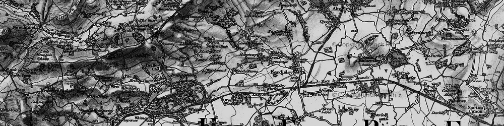 Old map of Woods Eaves in 1896