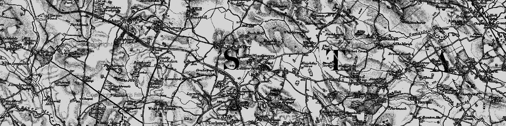 Old map of Woodseaves in 1897