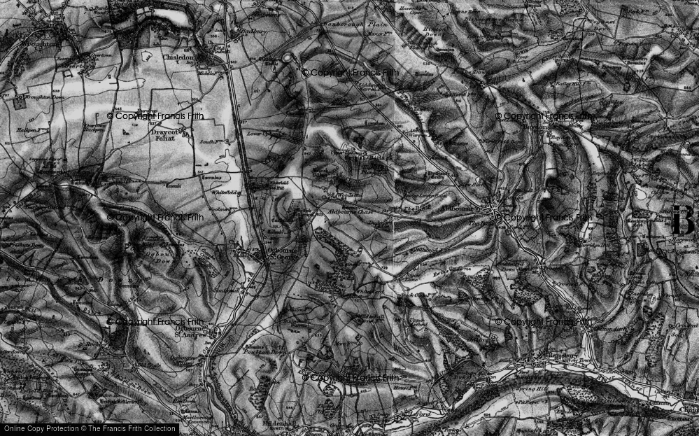 Old Map of Historic Map covering Whiteshard Bottom in 1898