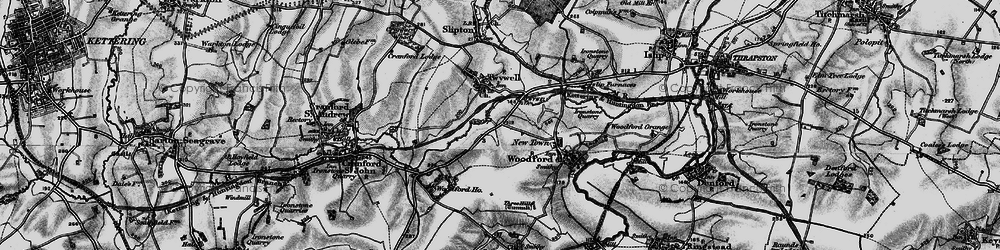 Old map of Woodford Ho in 1898