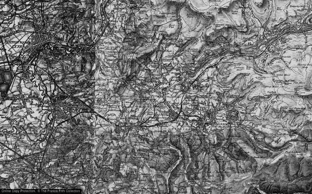 Old Map of Woolley Bridge, 1896 in 1896