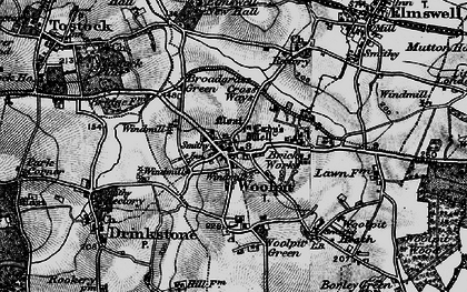 Old map of Woolpit in 1898