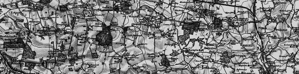 Old map of Woolpit Green in 1898