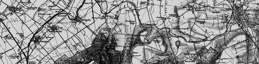 Old map of Woolsthorpe By Belvoir in 1899