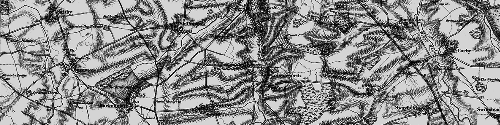 Old map of Woolsthorpe-by-Colsterworth in 1895