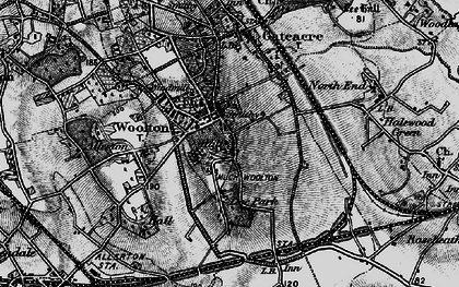 Old map of Woolton in 1896