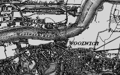 Old map of Woolwich in 1896