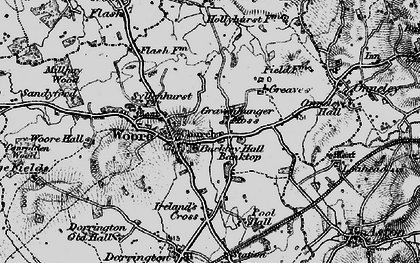 Old map of Woore in 1897