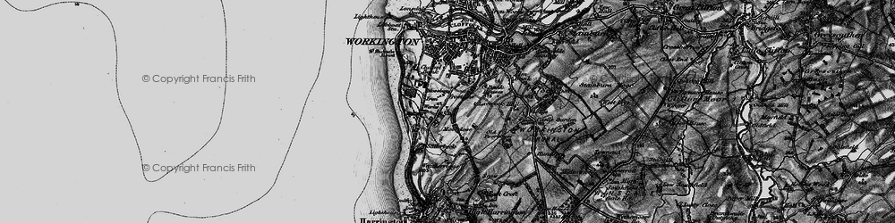 Old map of Workington in 1897