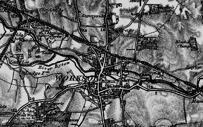 Old map of Worksop in 1899