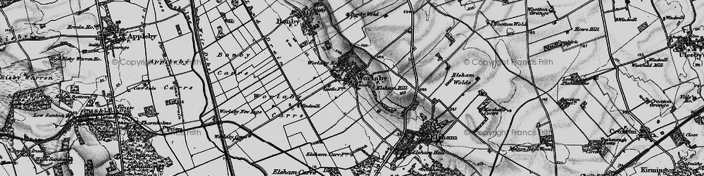 Old map of Worlaby Carrs in 1895
