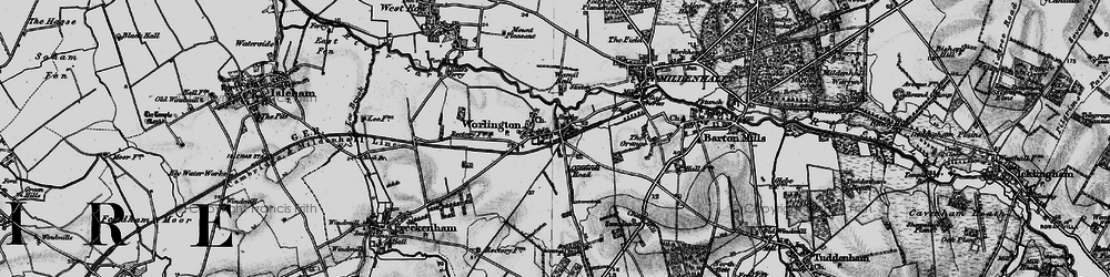 Old map of Worlington in 1898