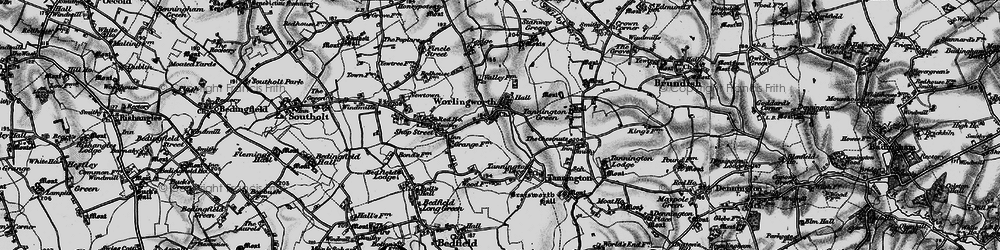 Old map of Worlingworth in 1898