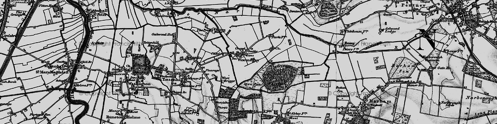 Old map of Wormegay in 1893