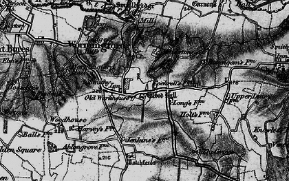 Old map of Bowdens in 1896
