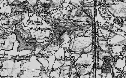 Old map of Worplesdon in 1896