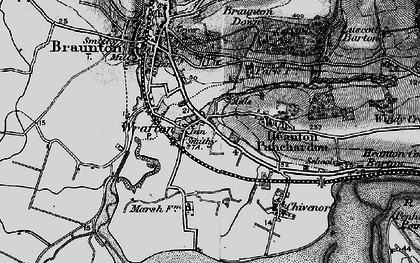 Old map of Braunton Down in 1897