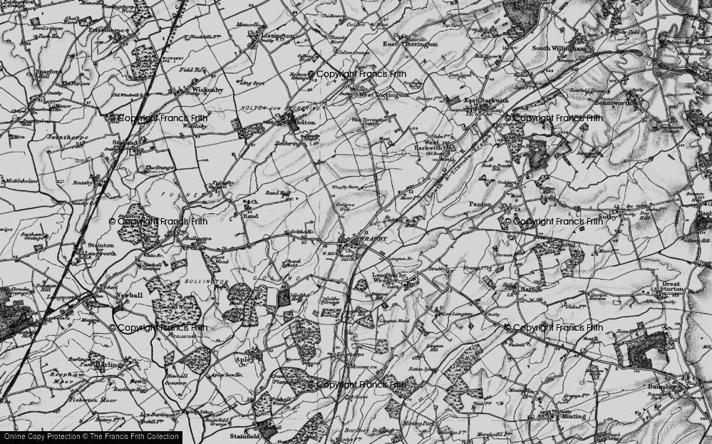 Old Map of Wragby, 1899 in 1899