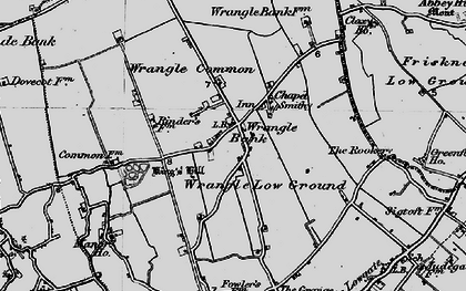 Old map of Wrangle Common in 1898