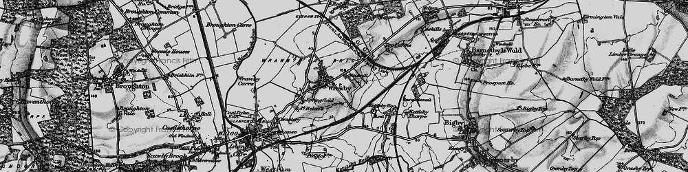 Old map of Wrawby in 1895
