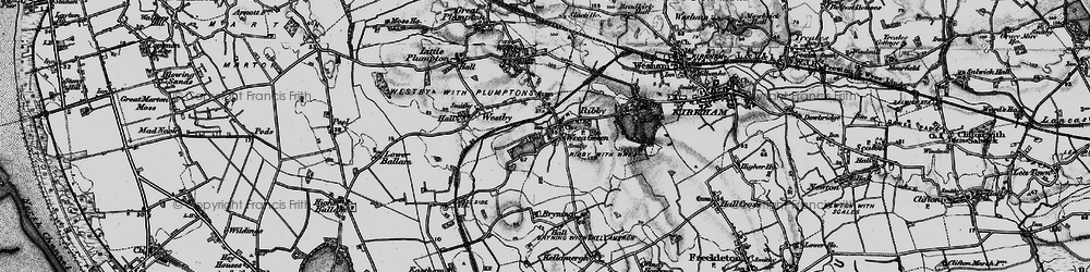Old map of Wrea Green in 1896