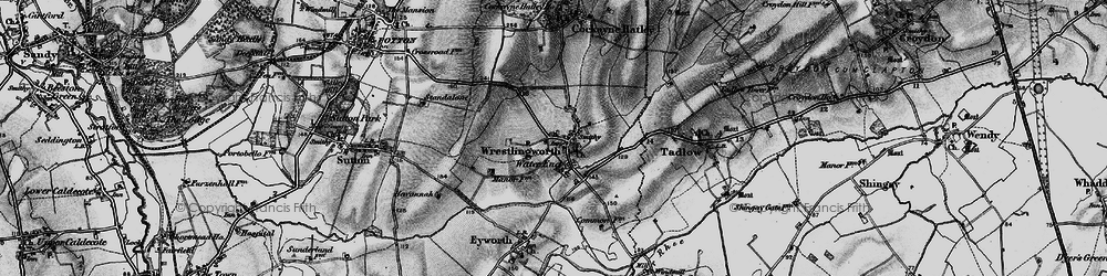 Old map of Wrestlingworth in 1896