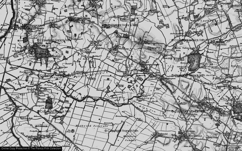 Old Map of Wretton, 1898 in 1898