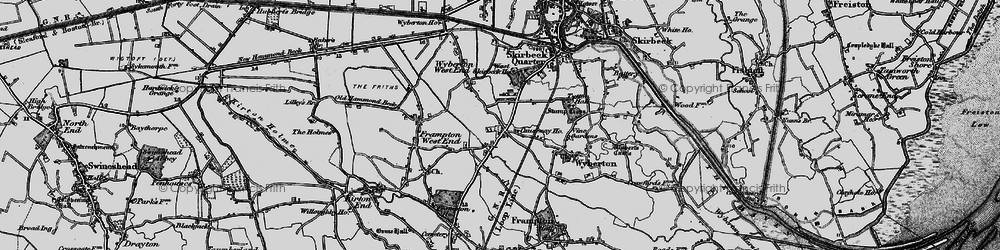 Old map of Wyberton in 1898