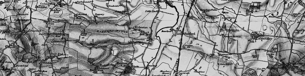 Old map of Wyboston in 1898
