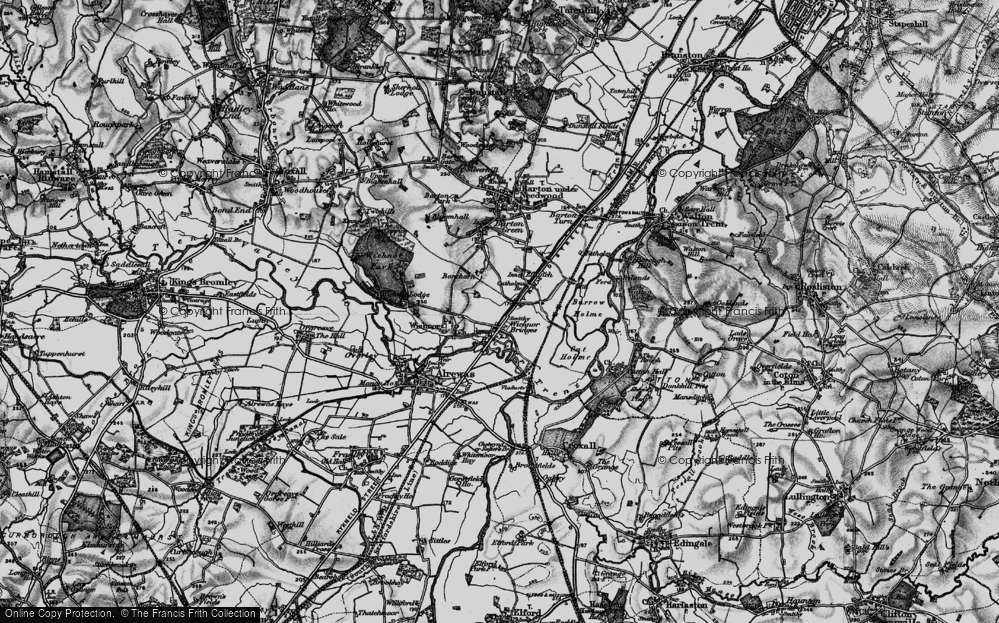 Old Map of Wychnor Bridges, 1898 in 1898