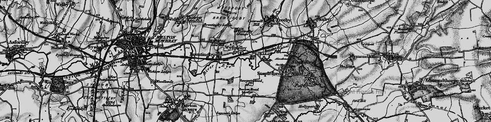 Old map of Wyfordby in 1899