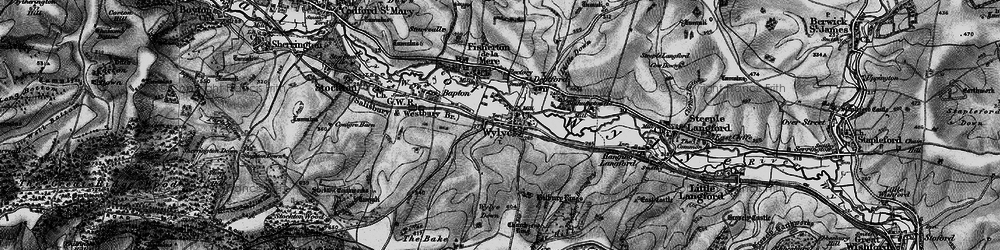 Old map of Wylye in 1898