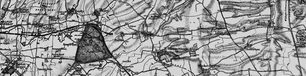 Old map of Wymondham in 1899