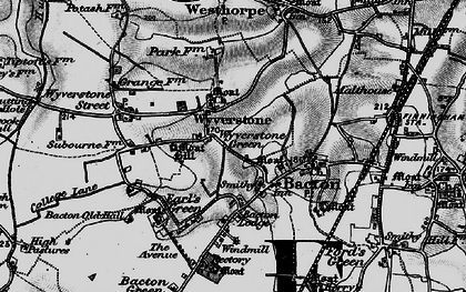 Old map of Wyverstone Green in 1898