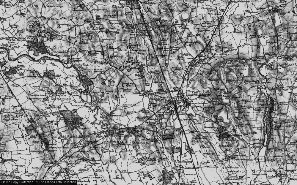 Old Map of Historic Map covering Yafforth Moor Ho in 1898