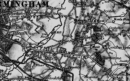 Old map of Yardley in 1899