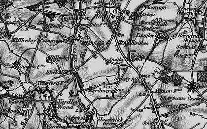 Old map of Yardley Wood in 1899