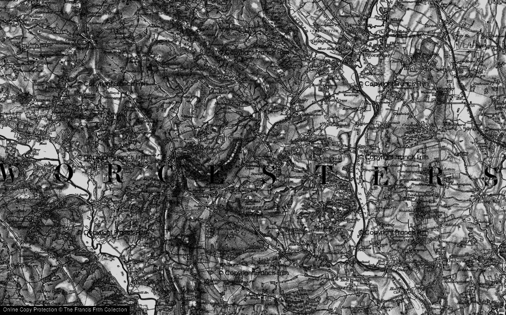 Old Map of Historic Map covering Abberley Hill in 1898