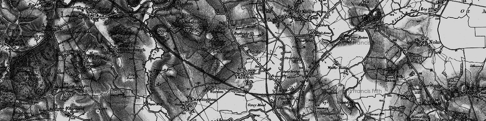 Old map of Yarnton Ho in 1895