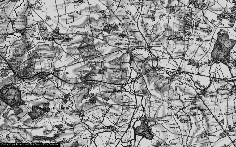 Old Map of Historic Map covering Yarwell Junction Sta in 1898