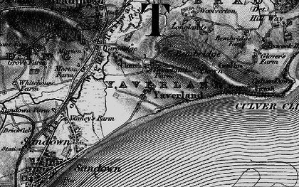 Old map of Yaverland in 1895